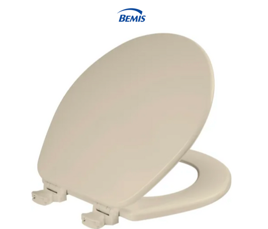 Bemis Round Closed-Front Enameled Wood Toilet Seat with Flat Cover