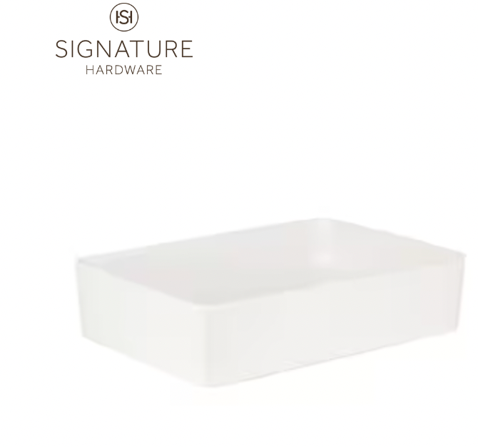 Signature Hardware Hibiscus™ .Rectangular Vessel Mount Bathroom Sink in White - 2 AVAILABLE