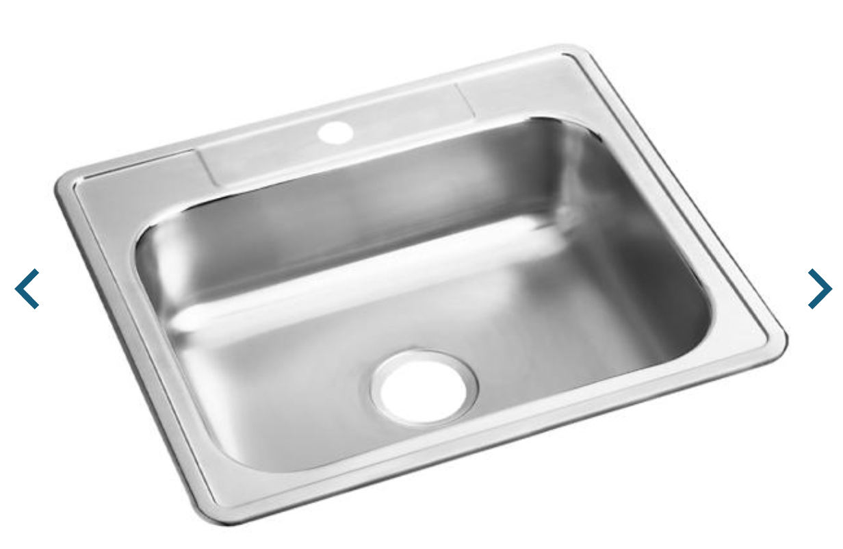 Dayton Stainless Steel 25" x 21-1/4" x 6-9/16" 1-Hole Single Bowl Drop-in Sink