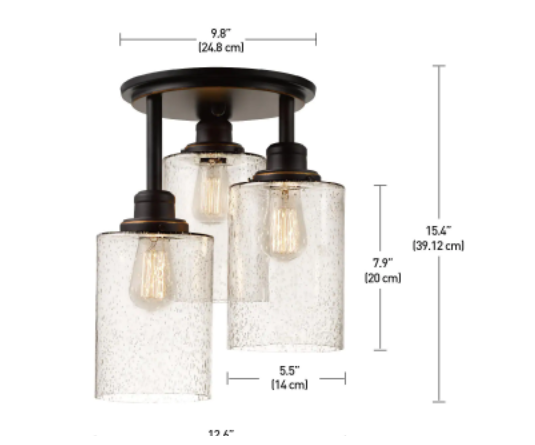 205) Annecy 3-Light Oil Rubbed Bronze Semi-Flush Mount Light